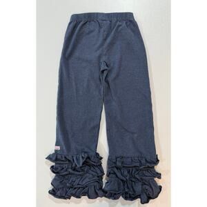 Ruffle Butts Girls Blue Leggings 4 Rows of Ruffles Girls Size 6 (04)